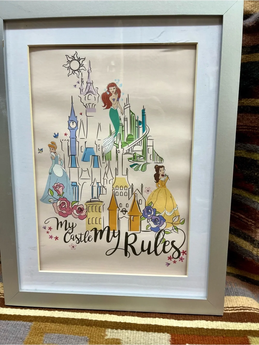 Disney Silver Framed Princess Castle Wall Art - My Castle My Rules